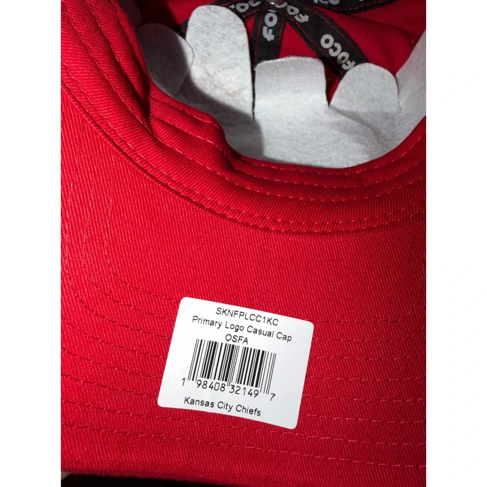 FOCO Kansas City Chiefs Hat Mens OSFA Red New NFL Primary Logo Casual Cap